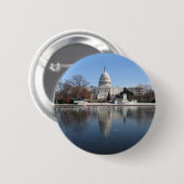 US-Hauptstadts-Gebäude-Winterbild Button (Vorne & Hinten)