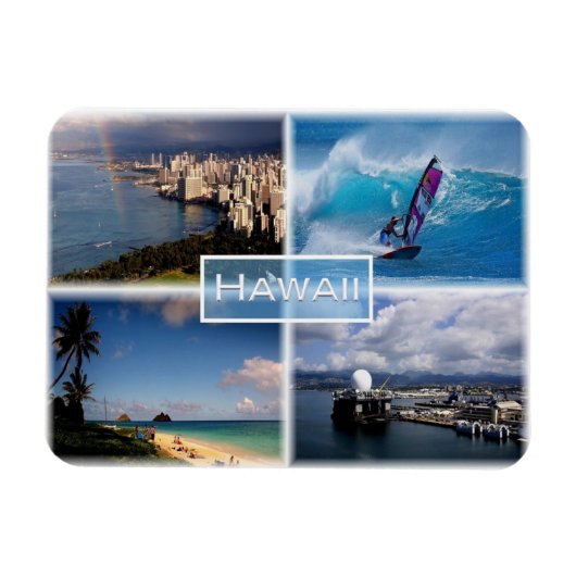 US Hawaii - Honolulu-Sicht - The Perouse - Lanikai Magnet (Horizontal)