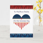 US Heart Daddy - from child - Veterans Day Card Karte (Gelbe Blume)