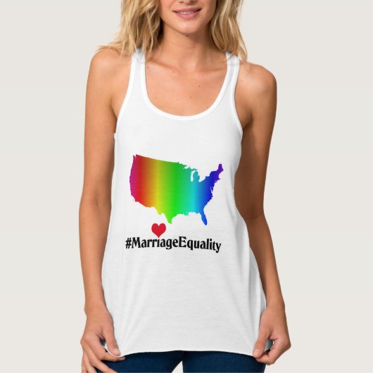 US-Heirat-Gleichheits-Regenbogen-Herz-Trägershirt Tank Top (Vorderseite)
