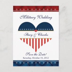 US-Herz Militär Save the Date Wedding Postkarte