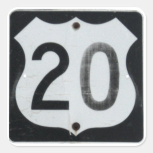 US Highway 20 Road Sign Stickers