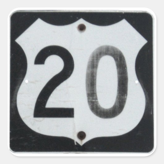 US Highway 20 Road Sign Stickers (Vorderseite)