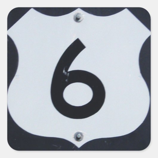 US Highway 6 Road Sign Sticker (Vorderseite)