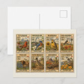 US Highway Stamps Retro Schreibwaren Postkarte (Vorne/Hinten)