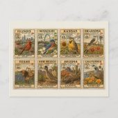 US Highway Stamps Retro Schreibwaren Postkarte (Vorderseite)