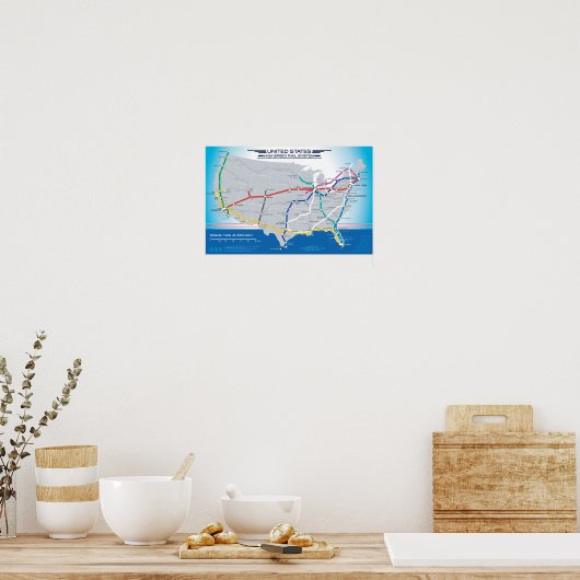 US-Hochgeschwindigkeitsstrecke - Bildlauf nach unt Poster (Küche)