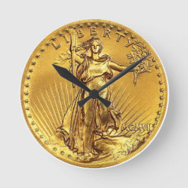 US-Hochrelief-St.Gauden-$20-Goldmünzen-Replika Runde Wanduhr