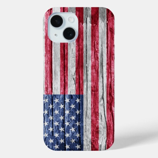 US-Holzflagge Case-Mate iPhone Hülle (Rückseite)