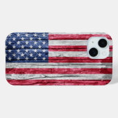 US-Holzflagge Case-Mate iPhone Hülle (Rückseite (Horizontal))