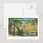 US Hotel Porch Blick auf die Hauptstraße Postkarte (Vorne/Hinten)