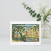 US Hotel Porch Blick auf die Hauptstraße Postkarte (Stehend Vorderseite)