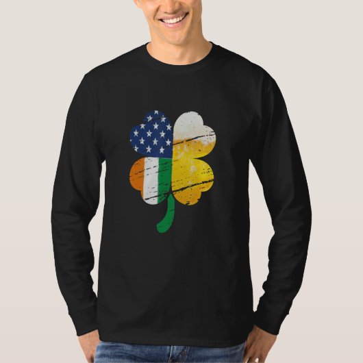 US Irish Flag Drinking Beer T-Shirt (Vorderseite)