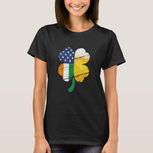 US Irish Flag Drinking Beer T-Shirt (Vorderseite)