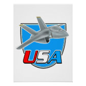 US Jet Flugzeug Logo Poster (Vorderseite)
