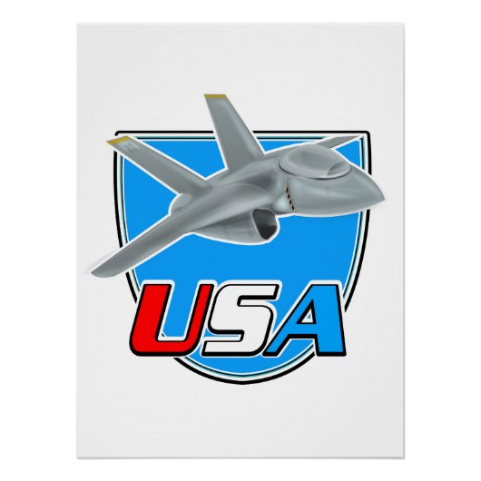 US Jet Flugzeug Logo Poster (Vorderseite)