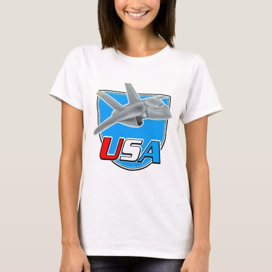 US Jet Flugzeug Logo T-Shirt (Vorderseite)