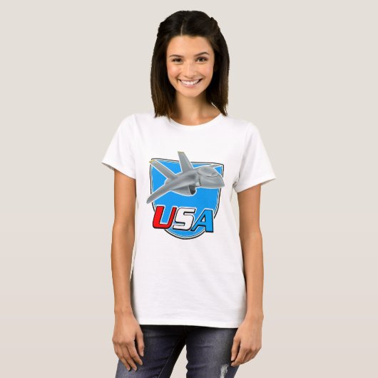 US Jet Flugzeug Logo T-Shirt (Vorne ganz)
