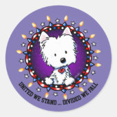 US July 4. Westie Runder Aufkleber (Vorderseite)