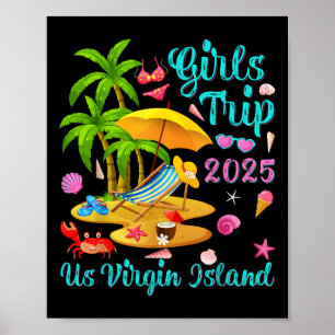 Us Jungferninseln Sommerurlaub Mädchen Reise 2025 Poster