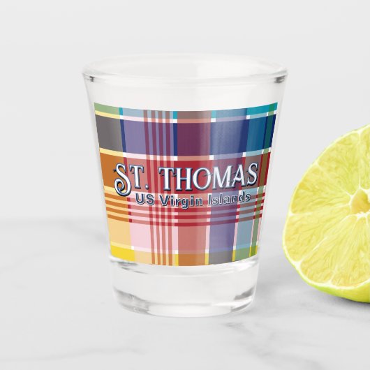 US Jungferninseln St. Thomas Madras USVI Schnapsglas (Vorderseite)