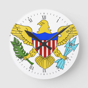 US-Jungferninselnflagge Runde Wanduhr