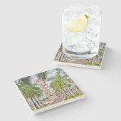 US-Jungfrau-Inseln Eliza James-McBoabohnen-Uhrturm Steinuntersetzer (Seitenansicht)