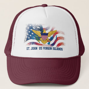 US Jungfrau Islands American Flags St. John USVI Truckerkappe