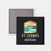 Us Jungfrau Islands Beach Sunset Palm Tree St Thom Magnet (Vorderseite/Rückseite)