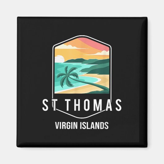 Us Jungfrau Islands Beach Sunset Palm Tree St Thom Magnet (Vorne)