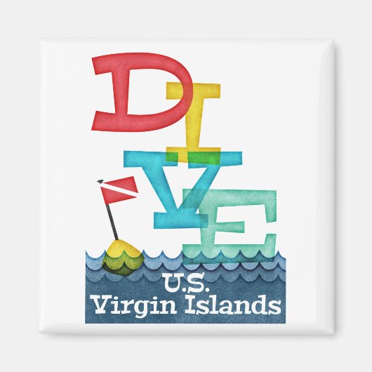 US Jungfrau Islands Dive - farbenfrohe Scuba Magnet (Vorne)