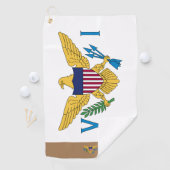 US Jungfrau Islands Flag mit Monogramm / Golftüche Golfhandtuch (Insitu)