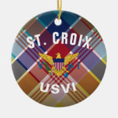 US Jungfrau Islands Flag St. Croix Madras Keramik Ornament (Vorne)