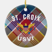 US Jungfrau Islands Flag St. Croix Madras Keramik Ornament (Hinten)