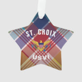 US Jungfrau Islands Flag St. Croix Madras Ornament (Rückseite)