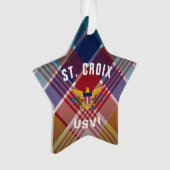 US Jungfrau Islands Flag St. Croix Madras Ornament (Vorderseite)