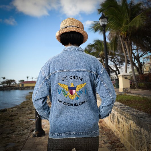 US Jungfrau Islands Flag St. Croix U.S. VI Tropica Jeansjacke