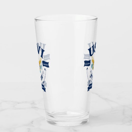 US Jungfrau Islands Flag St. Croix USVI Karibik Glas (Links)