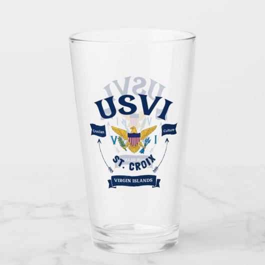 US Jungfrau Islands Flag St. Croix USVI Karibik Glas (Vorderseite)