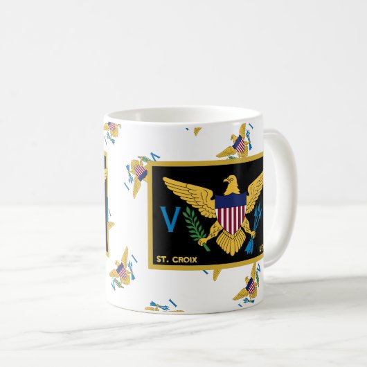 US Jungfrau Islands Flag St. Croix USVI Karibik Kaffeetasse (VorderseiteRechts)