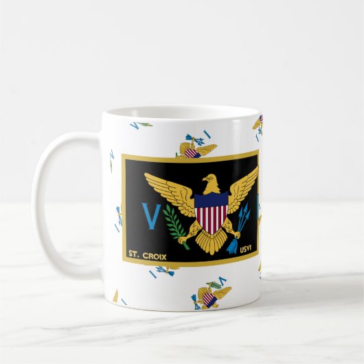 US Jungfrau Islands Flag St. Croix USVI Karibik Kaffeetasse (Links)