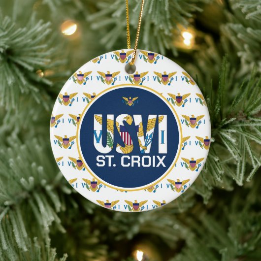 US Jungfrau Islands Flag St. Croix USVI Karibik Keramik Ornament (Baum)
