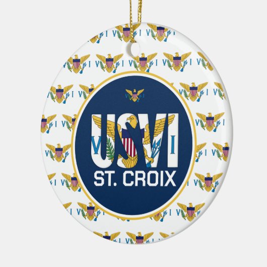 US Jungfrau Islands Flag St. Croix USVI Karibik Keramik Ornament (Links)