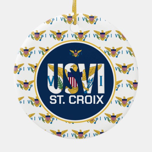 US Jungfrau Islands Flag St. Croix USVI Karibik Keramik Ornament (Hinten)