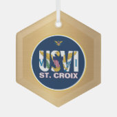 US Jungfrau Islands Flag St. Croix USVI Karibik Ornament Aus Glas (Vorderseite)