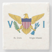 US Jungfrau Islands Flag St. Croix USVI Karibik Steinuntersetzer (Vorderseite)