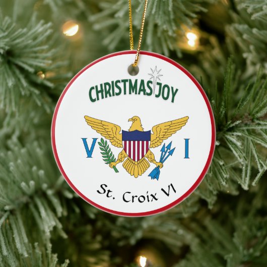 US Jungfrau Islands Flag St. Croix USVI Keramik Ornament (Baum)