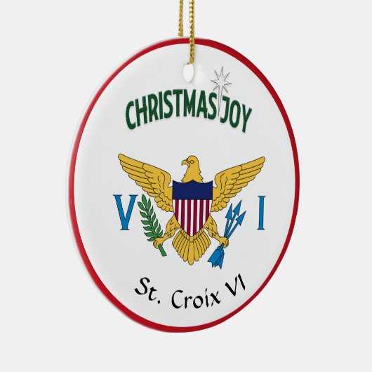 US Jungfrau Islands Flag St. Croix USVI Keramik Ornament (Rechts)