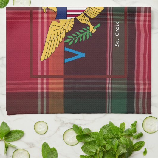 US Jungfrau Islands Flag St. Croix USVI Madras Geschirrtuch (Gefaltet)