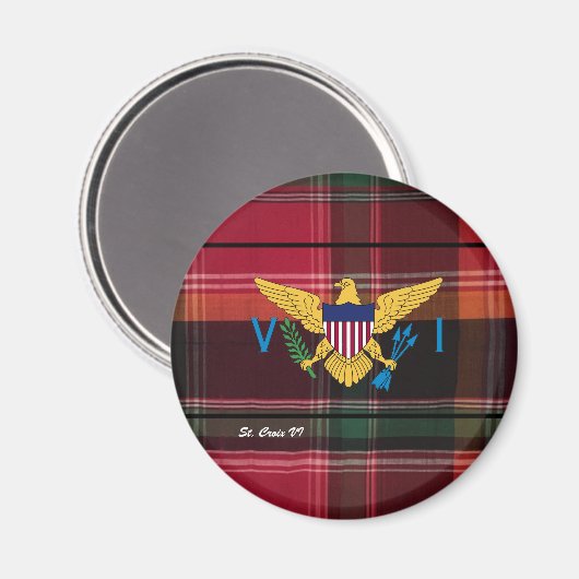 US Jungfrau Islands Flag St. Croix USVI Madras Magnet (Vorderseite/Rückseite)